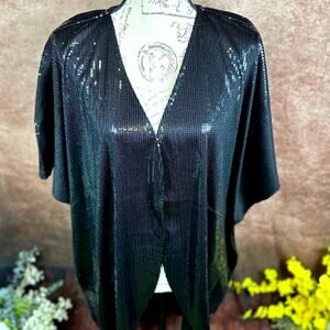 Shavonne Dorsey Silvia Sequin Kimono/Topper - Black - size L